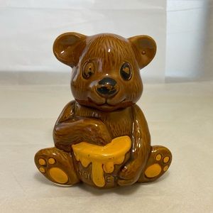 Vintage Honey Bear Pot Jar Ceramic Hand Painted